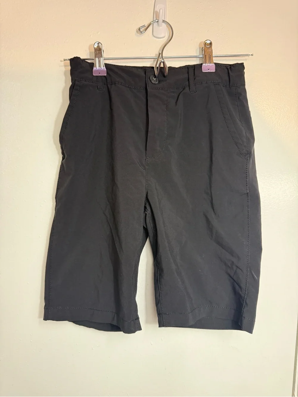 The Children's Place Boys Black Flat-Front Stretch Shorts
